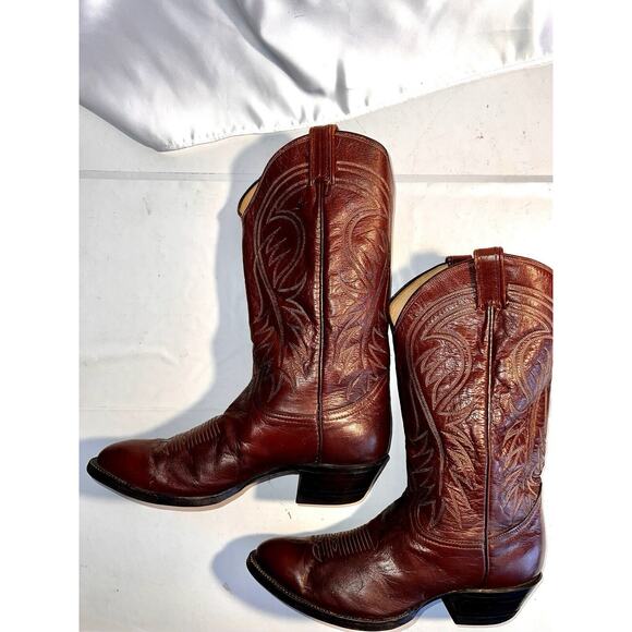 TONY LAMA GOLD LABEL COWBOY WESTERN LEATHER MENS BOOTS BROWN SIZE 9 B - Picture 3 of 10